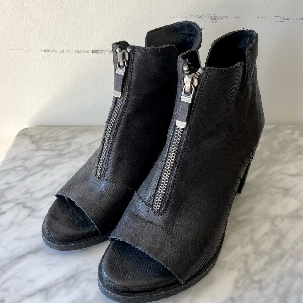 Eileen Fisher Open Toe Zip Booties - Picture 3 of 6